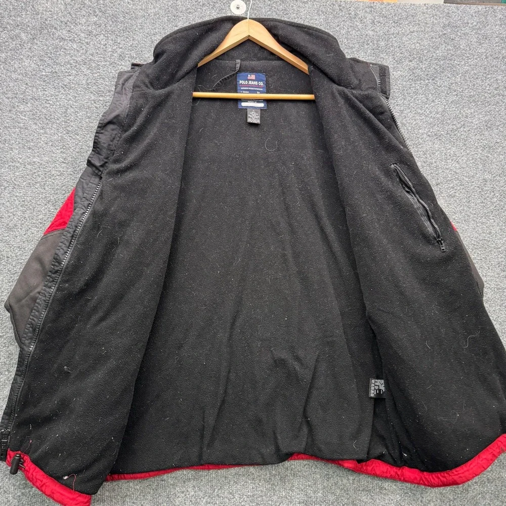 Polo Jeans Co Ralph Lauren Jacket Mens‎ L Red Heavyweight Fleece Lined Outdoor